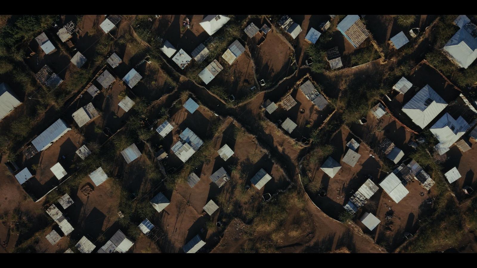 Aerial view of the tin roofs and compounds of Kakuma
